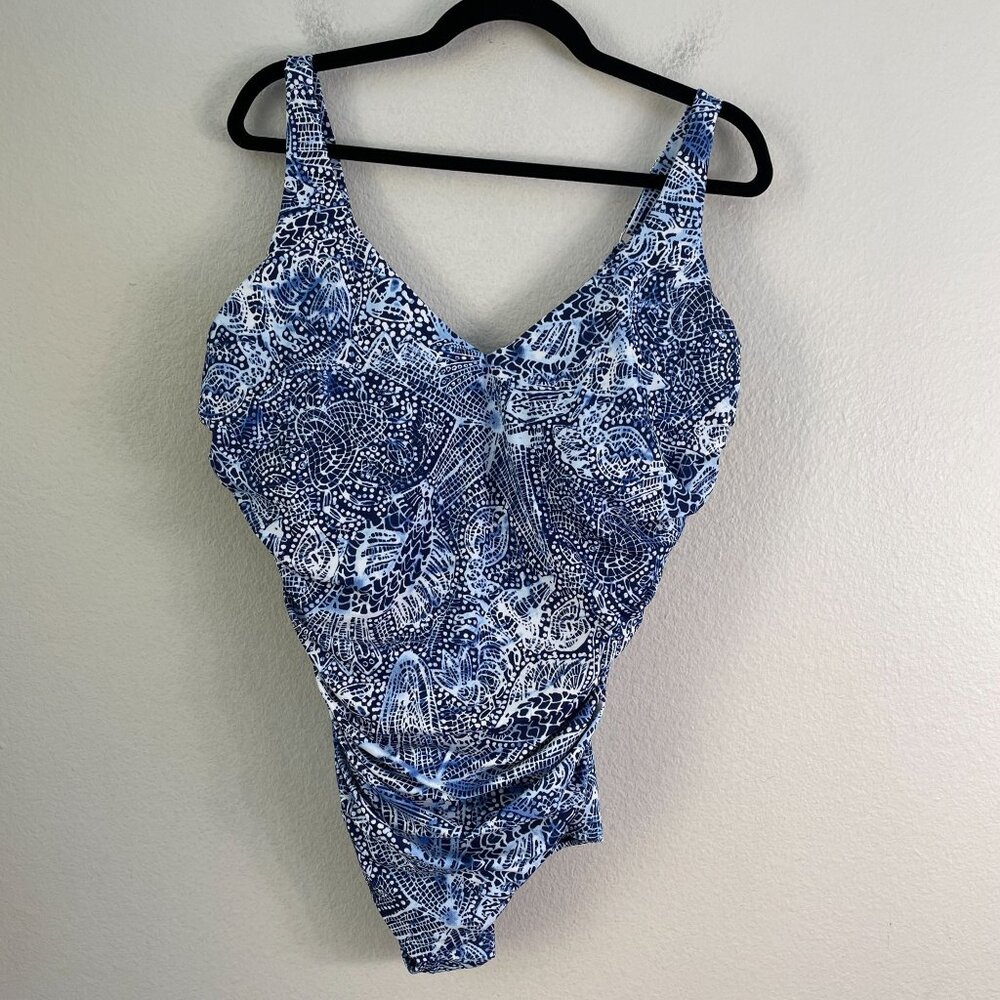 Miraclesuit X Talbots Womens 16W Swimsuit Firm Control Blockbuster One‎ Piece